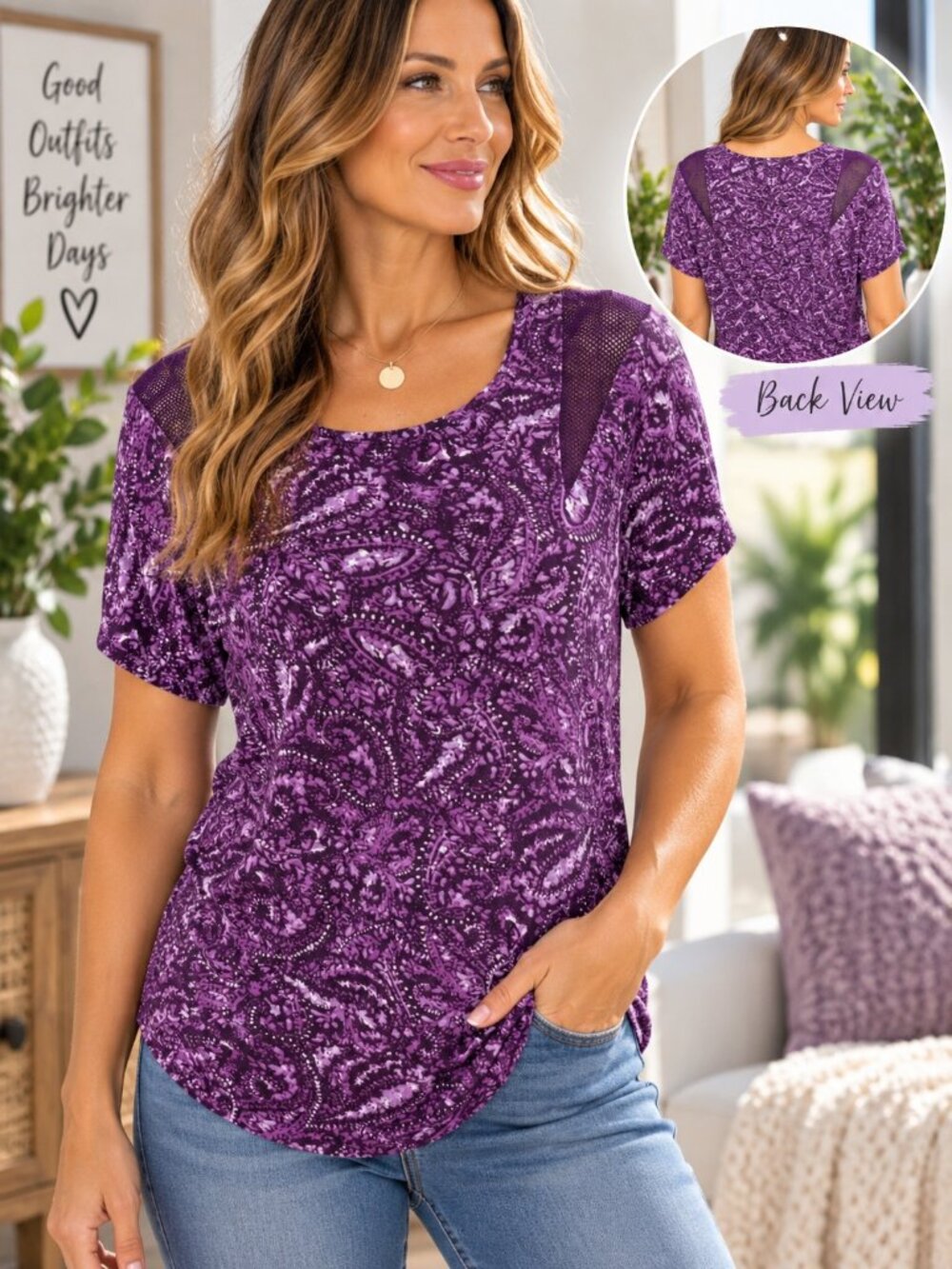 Purple Paisley Top